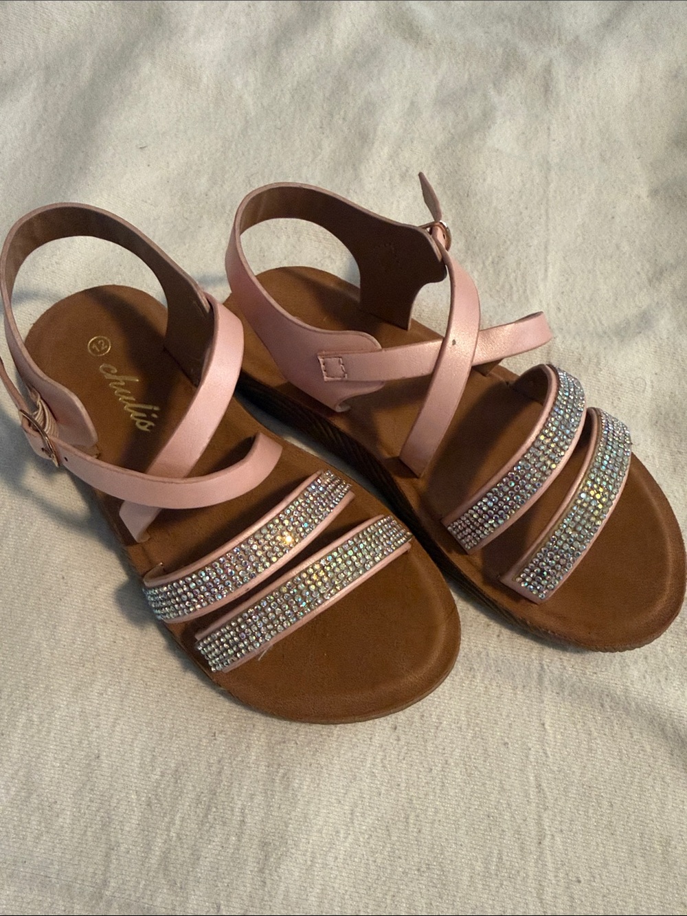 Pink Rhinestone Strappy Women's Sandals - Brand: